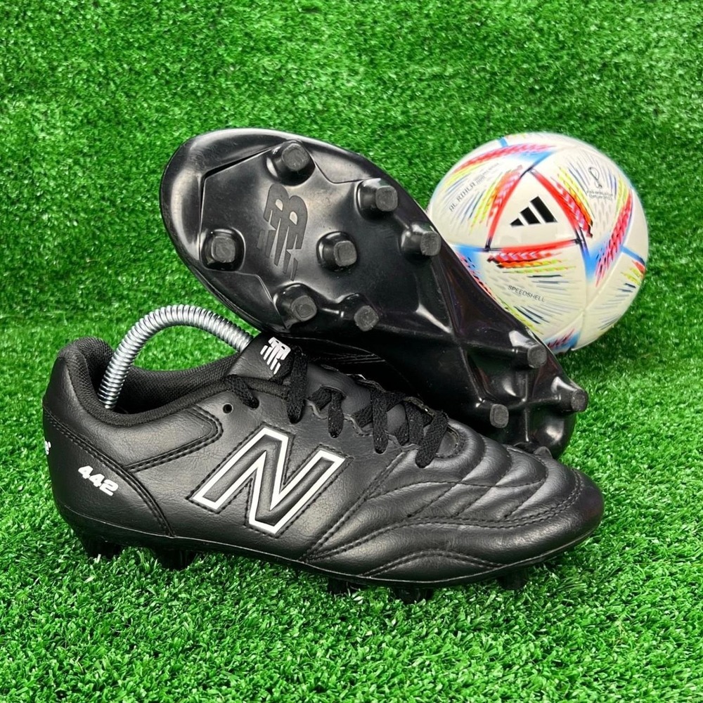 New Balance 442 v2 Academy FG Kids Soccer Cleats Black JS43FBK2 Size 2 Wide US